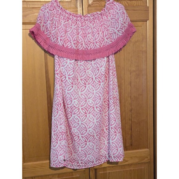 Hatley Women's Size Medium‎ Dress Pink Cold Shoulder Organic Cotton - Picture 10 of 12